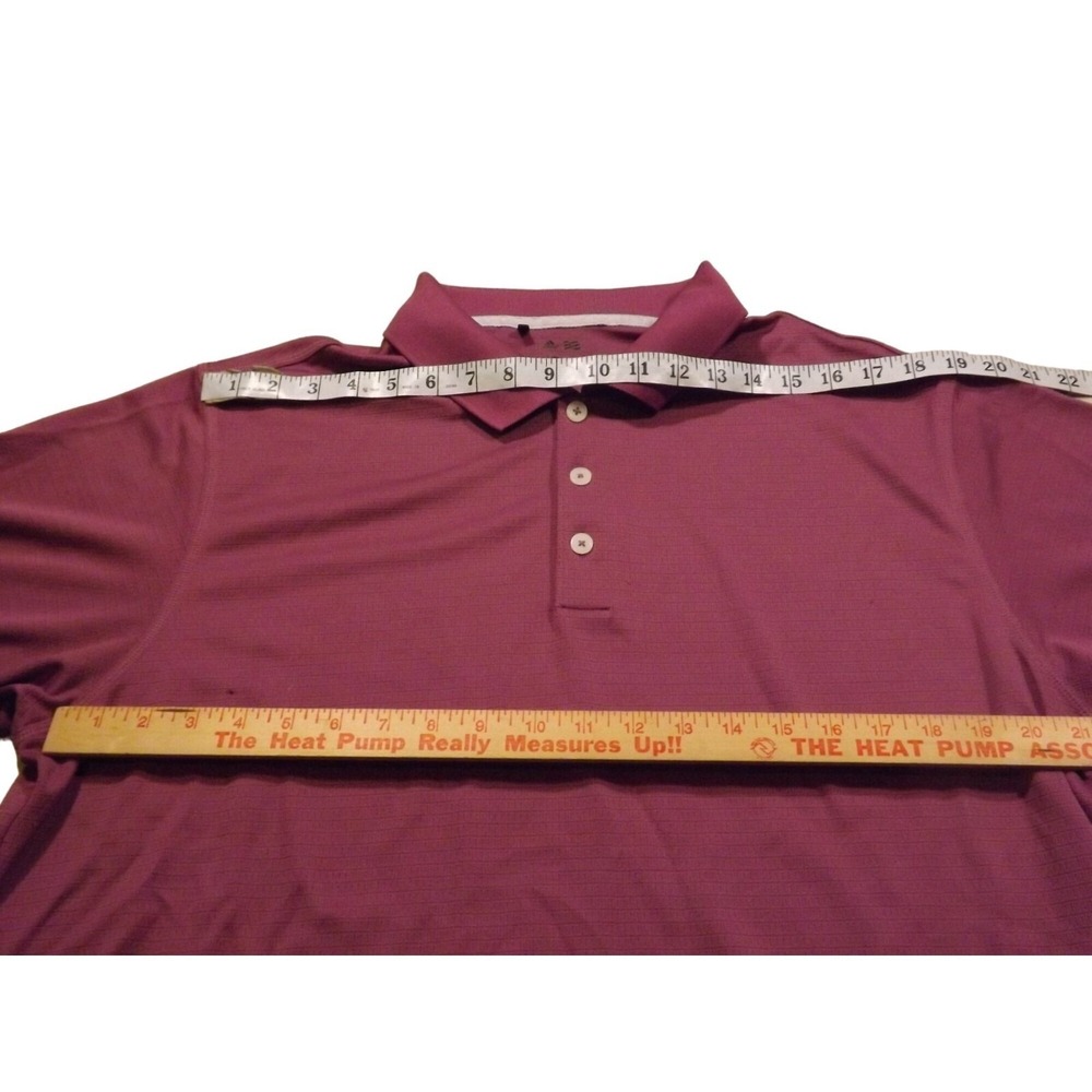 Adidas Golf Polo Mens XL Climalite Purple Short Sleeve 3 Button Collared Shirt - Picture 5 of 8
